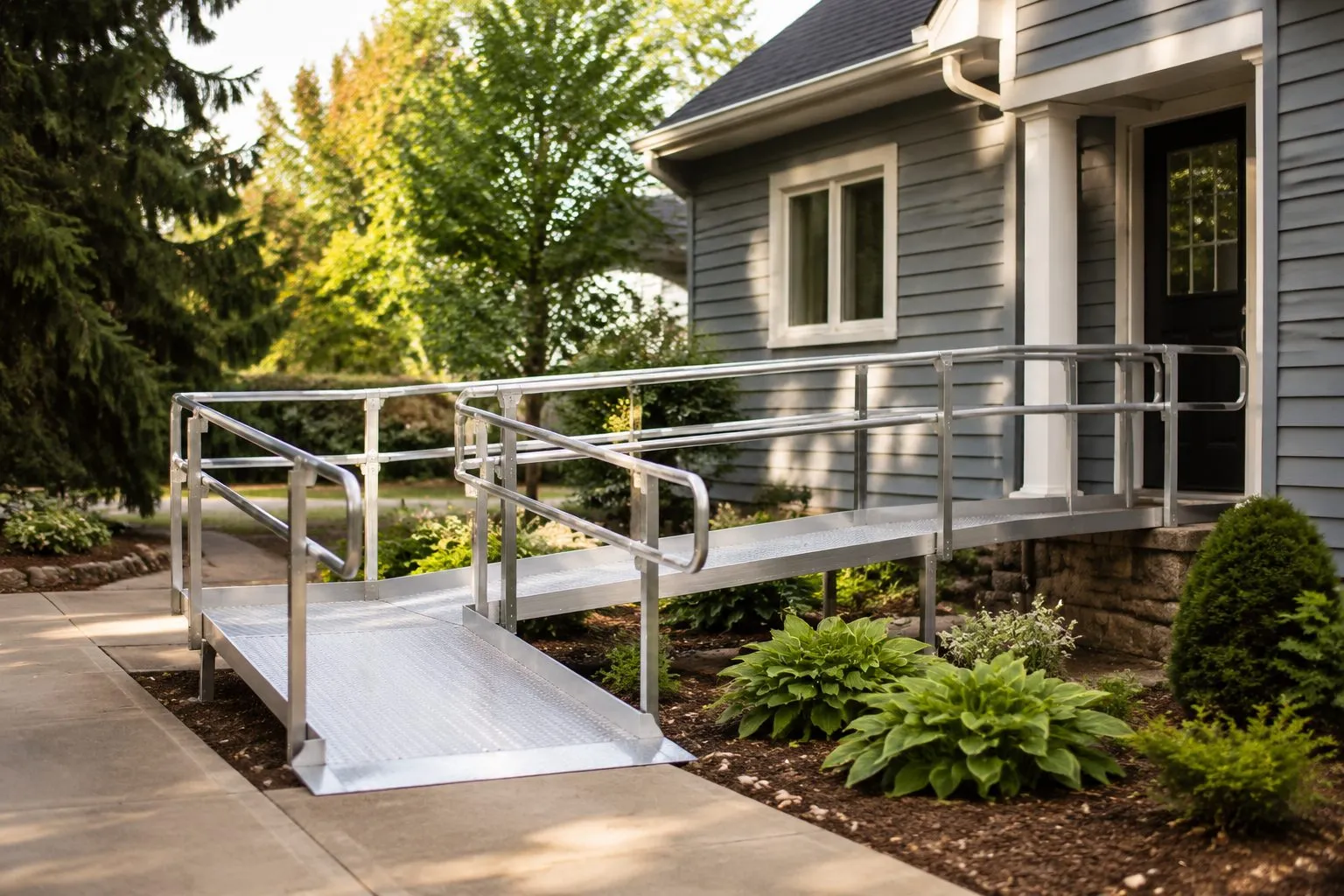 Aluminum Modular Wheelchair Ramps installed in a Minnesota home by Ocel Builders