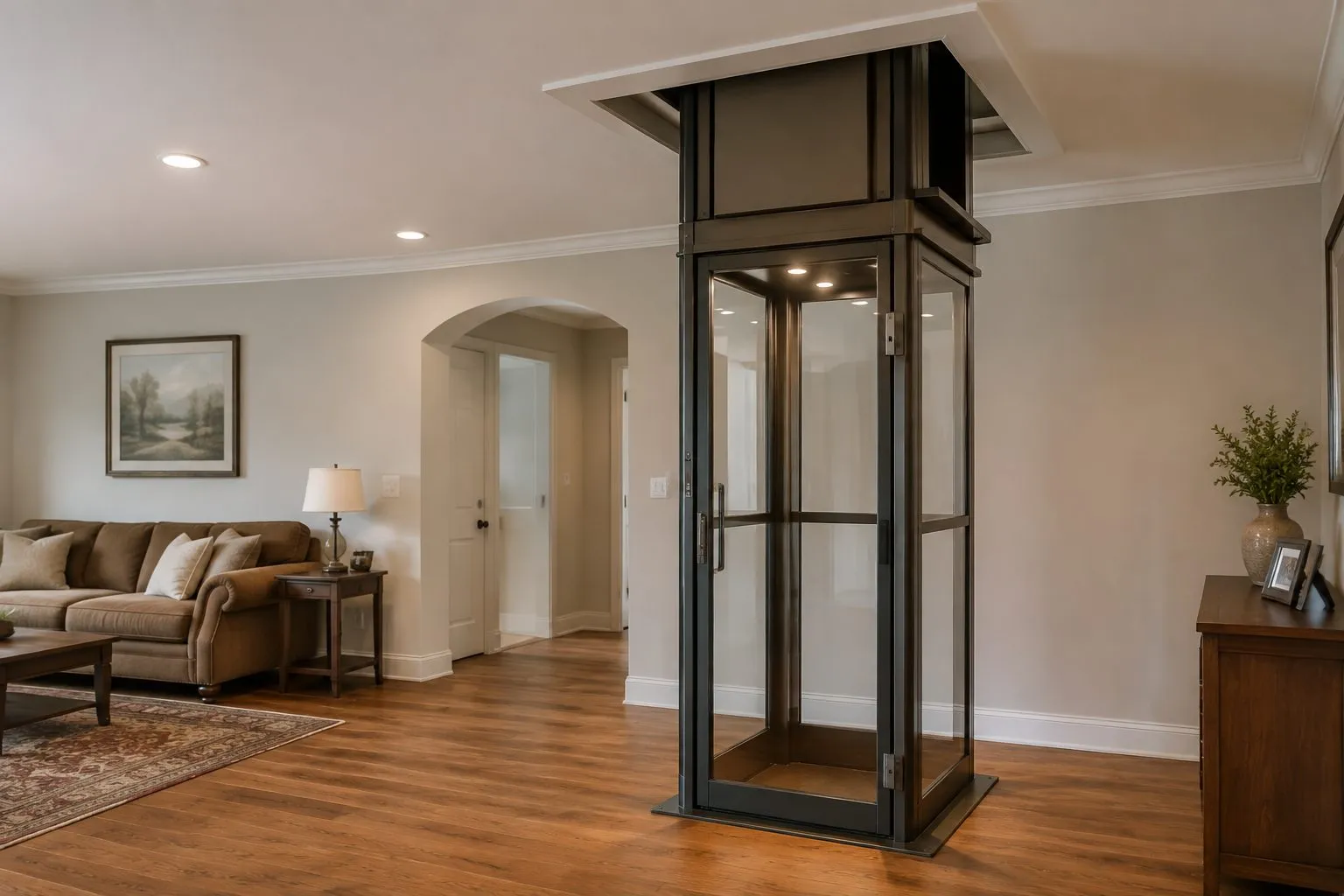 Through-the-Floor Elevators installed in a Minnesota home by Ocel Builders