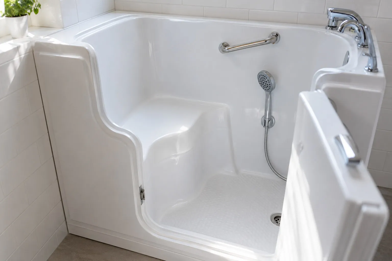 Moulded seat and inner grab bar